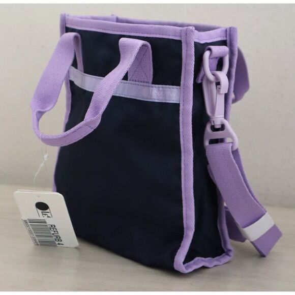 LeSportsac 1636 Women's Navy Blue/Lavender Top Mini North/South Tote Bag - Picture 13 of 13